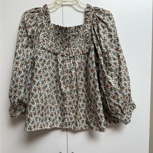 Doen Claudette Floral Blouse in Crème Fleurs d’avignon